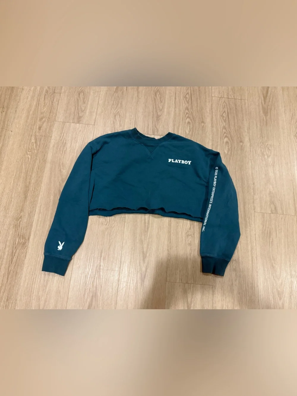 PLAYBOY Men's Dark Teal Crewneck Sweatshirt with Logo